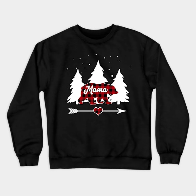 Mama Bear Buffalo Plaid Christmas Matching Family Pajama Crewneck Sweatshirt by Soema